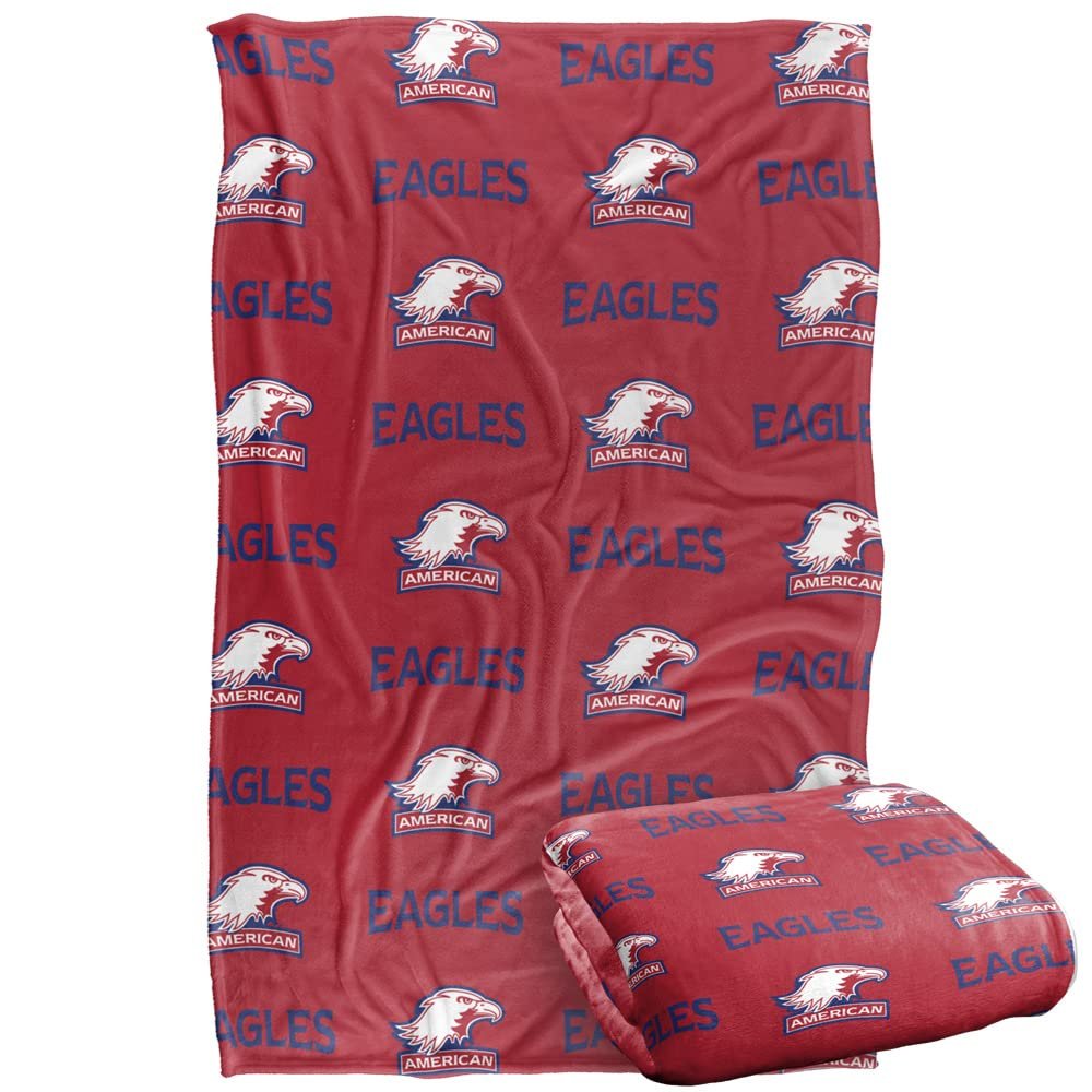American University Blanket, 36"x58" Logo Pattern Silky Touch Super Soft Throw Blanket
