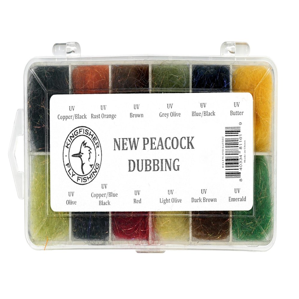 Kingfisher Fly Fishing New Peacock Fly Tying Dubbing Dispenser