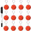 Yaure Joy 12 Pcs Basketball Acrylic Keychain bulk with 1 Black Marker for DIY Sports Party Favor (Basketball) view 1
