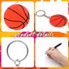 Yaure Joy 12 Pcs Basketball Acrylic Keychain bulk with 1 Black Marker for DIY Sports Party Favor (Basketball) view 3
