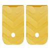 NDZ Performance Magazine Base Plate for Glock 17 19 19X 22 23 24 26 27 31 32 33 34 35 37 38 39 45 Gen 1/2/3/4 in 9mm .40 Cal, Textured Anodized Aluminum with Aspis Cut Design - Gold, Two Pack view 1
