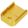 NDZ Performance Magazine Base Plate for Glock 17 19 19X 22 23 24 26 27 31 32 33 34 35 37 38 39 45 Gen 1/2/3/4 in 9mm .40 Cal, Textured Anodized Aluminum with Aspis Cut Design - Gold, Two Pack view 3