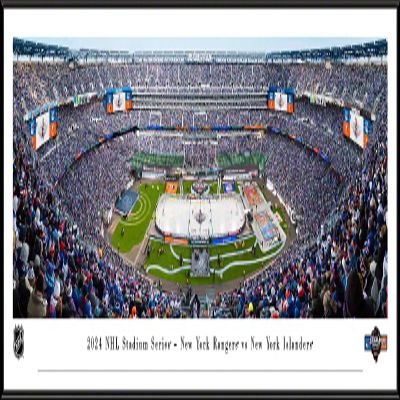 2024 NHL Stadium Series, New York Islanders vs New York Rangers - 40.25x13.75-inch Standard Framed Print by Blakeway Panoramas