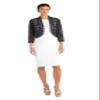 R&M Richards Women's Floral Lace Shrug - Elegant Scalloped Stretch Bolero W/ 3/4 Sleeves view 1