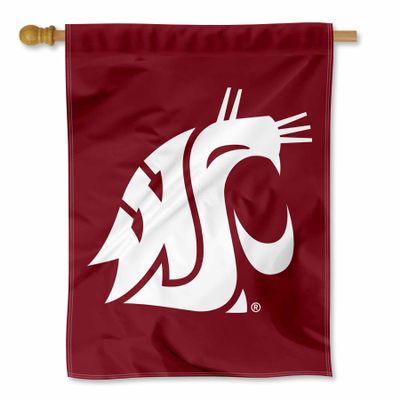 Washington State Cougars Insignia Logo Double Sided House Banner Flag