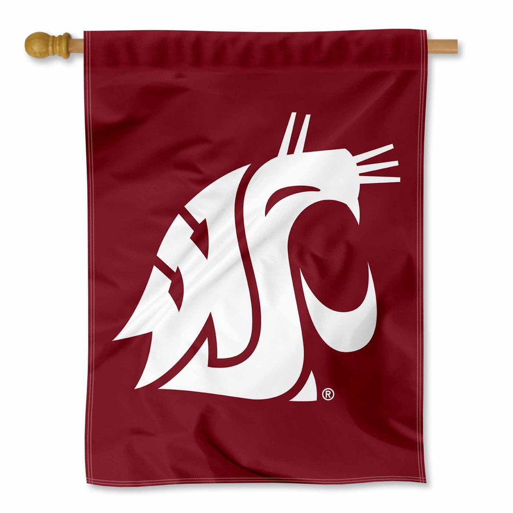 Washington State Cougars Insignia Logo Double Sided House Banner Flag