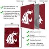 Washington State Cougars Insignia Logo Double Sided House Banner Flag view 3