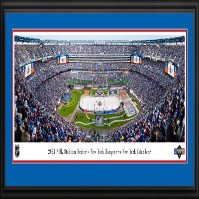 2024 NHL Stadium Series, New York Islanders vs New York Rangers - 44x18-inch Double Mat, Deluxe Framed Picture by Blakeway Panoramas