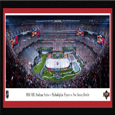 2024 NHL Stadium Series, Philadelphia Flyers vs New Jersey Devils - 41.5x15-inch Single Mat, Select Framed Picture by Blakeway Panoramas