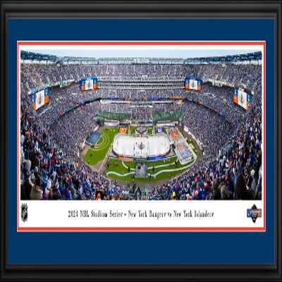 2024 NHL Stadium Series, New York Islanders vs New York Rangers - 44x18-inch Double Mat, Deluxe Framed Picture by Blakeway Panoramas