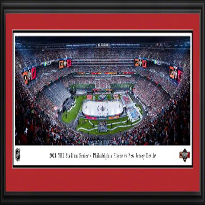 2024 NHL Stadium Series, Philadelphia Flyers vs New Jersey Devils - 44x18-inch Double Mat, Deluxe Framed Picture by Blakeway Panoramas
