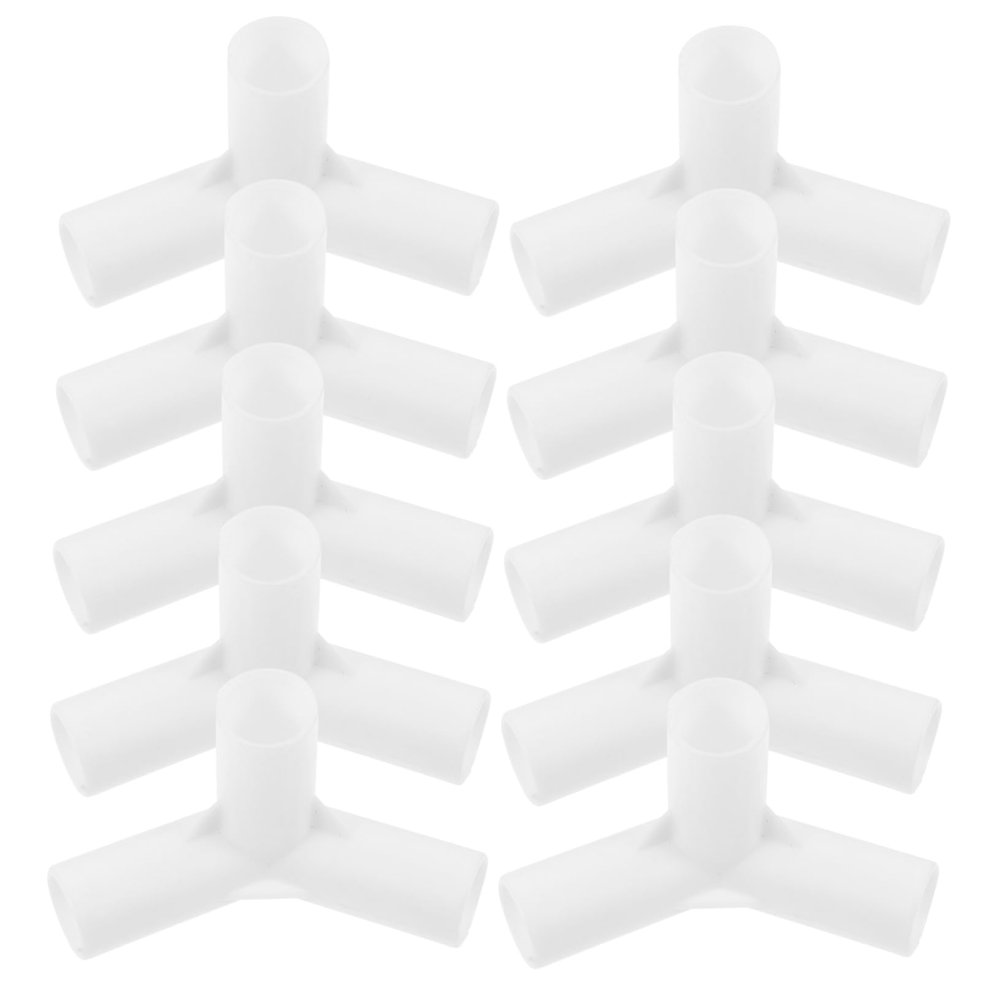 ADOCARN 20pcs Tent Joint Tent Pole Fitting Three-Way Connector Tent Pole Connector Tent Supply Plastic Fitting Adapter Fittings Pole Adapter White Pipeline Child Plastic Rod