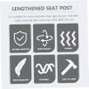 Anneome Aluminum Alloy Mountain Bike Seatpost Lengthened Tube for Road Mountain Lightweight Shockproof Easy to Install Frosted Black Finish view 2
