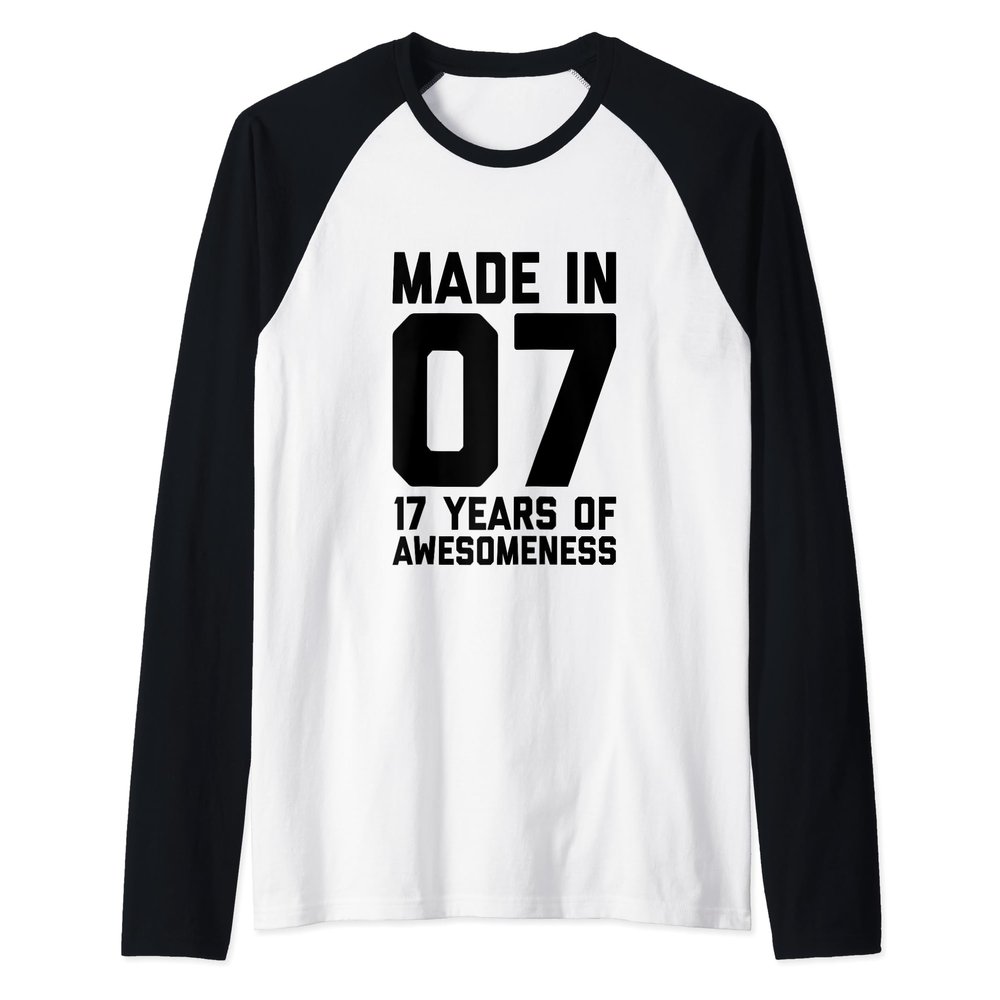 17th Birthday Shirt Gift Son Daughter 17 Year Old Boy Girl Raglan Baseball Tee