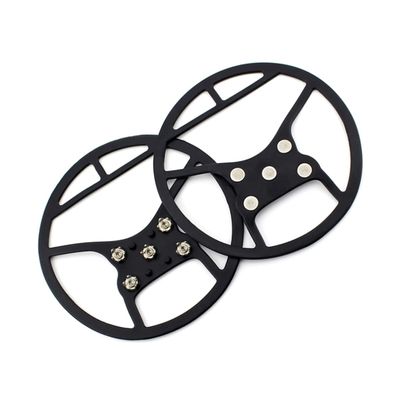 Anneome Ice Cleats Point Steel Spikes High-tensile Silicone Overshoes for Enhanced Traction Black