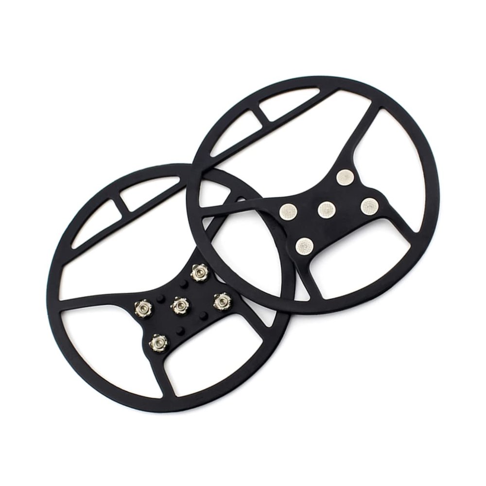 Anneome Ice Cleats Point Steel Spikes High-tensile Silicone Overshoes for Enhanced Traction Black