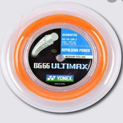 YONEX BG 66 Ultimax Badminton String, Reel (Color Option) (Orange)
