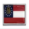 Elektroplate Premium Georgia GA State Flag All Metal Chrome Emblem for Cars, Trucks, and All Auto | Universal Fit at 2.5" x 3.8" | Weatherproof view 1