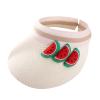 Baby Roll up traw Visor Hat Kid Toddler Wide Brim Cute Fruit Cartoon Summer Beach Sun Hat (White, 2-9 Years) view 1