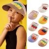 Baby Roll up traw Visor Hat Kid Toddler Wide Brim Cute Fruit Cartoon Summer Beach Sun Hat (White, 2-9 Years) view 2