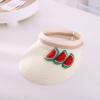 Baby Roll up traw Visor Hat Kid Toddler Wide Brim Cute Fruit Cartoon Summer Beach Sun Hat (White, 2-9 Years) view 3
