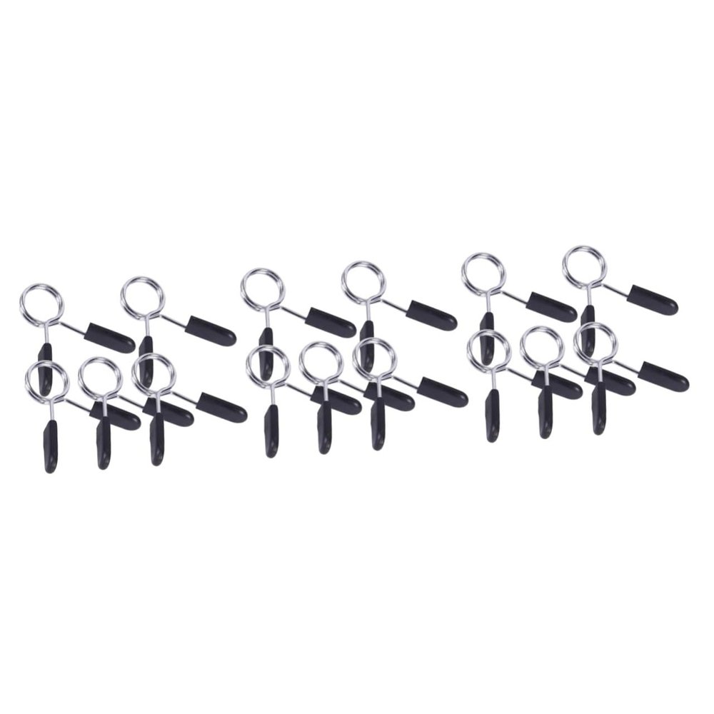 BESPORTBLE 3sets Barbell Spring Clip Collar Spring Clip Clamp for Weightlifting Bar Dumbbell Clamp 5pcs*3