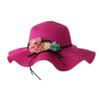 Beach Hats for Girls Foldable Wide Brim Sun traw Hat with Flowers Toddler Summer Floppy Hat  (Hot Pink, 2-6 Years) view 1
