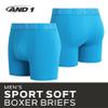 AND1 Mens Boxer Briefs - 6 Pack Sport Performance Compression Mens Boxers, No Fly Pouch - Moisture Wicking Underwear for Men, Size 3X-Large, Black/Navy Blue/Grey/Directoire Blue/Methyl Blue view 3