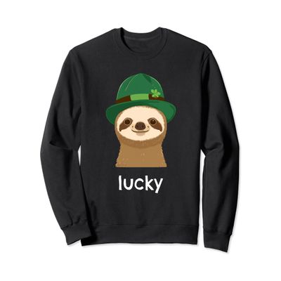 Cute Funny Sloth is Lucky St. Patrick's Day Sweatshirt