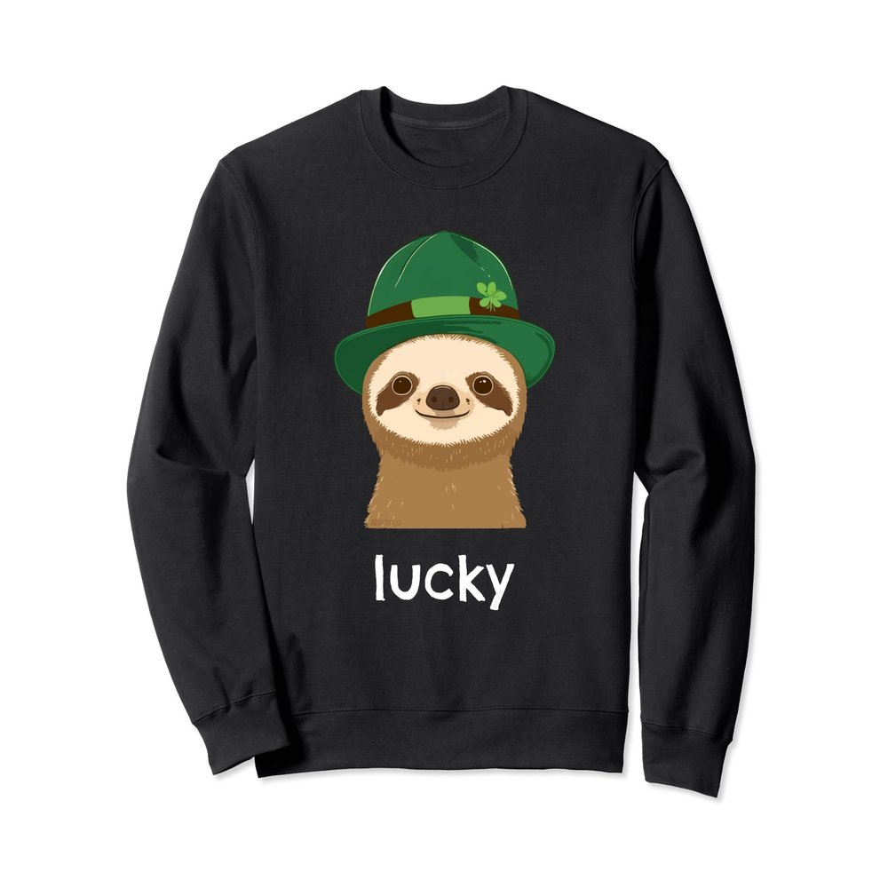 Cute Funny Sloth is Lucky St. Patrick's Day Sweatshirt