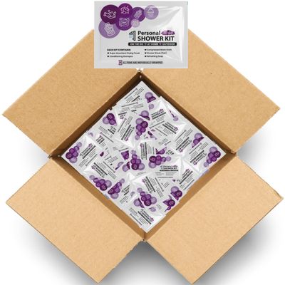 Compact Personal Shower Kit To-Go Your Hygiene Companion for Travel, Gym, Camping | Shower on the Go | Shampoo, Soap, Towel. All in One (100)