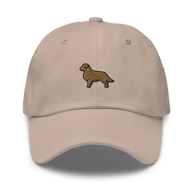 Golden Retriever Dog Embroidered Baseball Cap Cotton Adjustable Dad Hat Stone