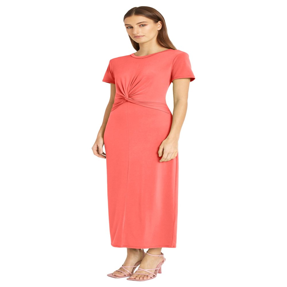 Donna Morgan Women's Dresses Twist Detail Maxi Dress for Women | Cocktail & Wedding Guest | Casual Dresses for Women, Paradise Pink, 4