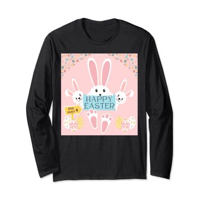 Happy Easter Bunnies Resurrection of Jesus Christ Egg Hunt Long Sleeve T-Shirt