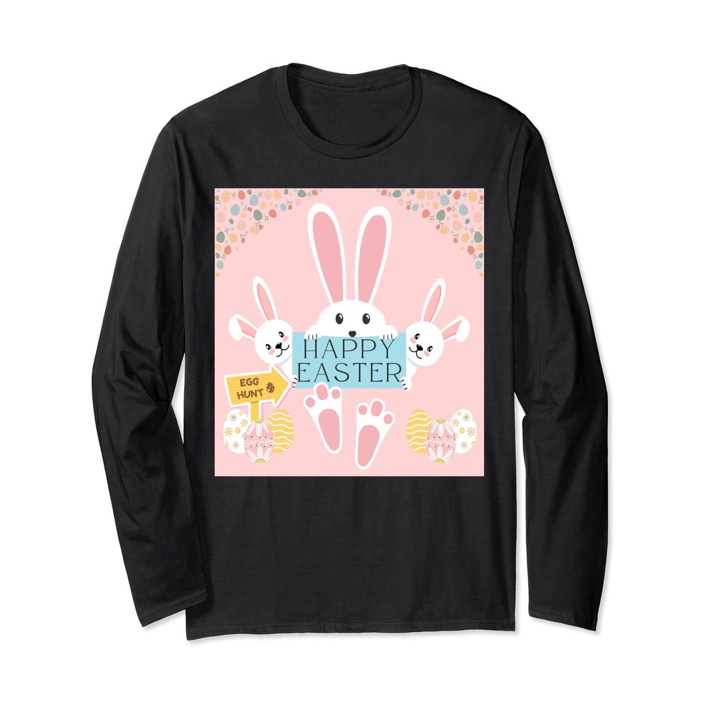 Happy Easter Bunnies Resurrection of Jesus Christ Egg Hunt Long Sleeve T-Shirt