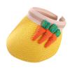 Baby Roll up traw Visor Hat Kid Toddler Wide Brim Cute Fruit Cartoon Summer Beach Sun Hat (Yellow, 2-9 Years)
