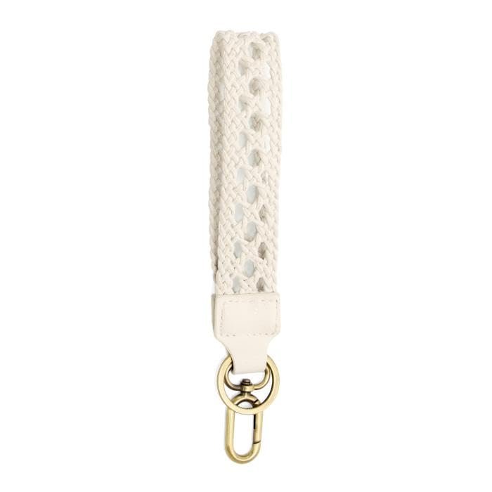 Joy Susan Women's Fashon Wristlet Purse Replacement Strap Easy Find Wristlet Keychain - 1.5 Inches White Open Braided Faux Leather