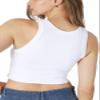 NIKIBIKI Women Seamless Ribbed High Neck Crop Top, Made in U.S.A, One Size (White) view 3