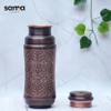 Sama Homes Pure Copper Water Bottle Black Antique Engraving Design Capacity 1300ML Black Antique Copper 9W x 25H Centimeters view 3