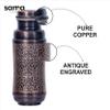 Sama Homes Pure Copper Water Bottle Black Antique Engraving Design Capacity 1300ML Black Antique Copper 9W x 25H Centimeters view 4