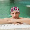 Stylish Printed Swimming Cap Hair Scalp Protection Less Resistance Waterproof for Women Large for Long Hair Men's Swim Cap Ideal for Adults Teens Printing view 3