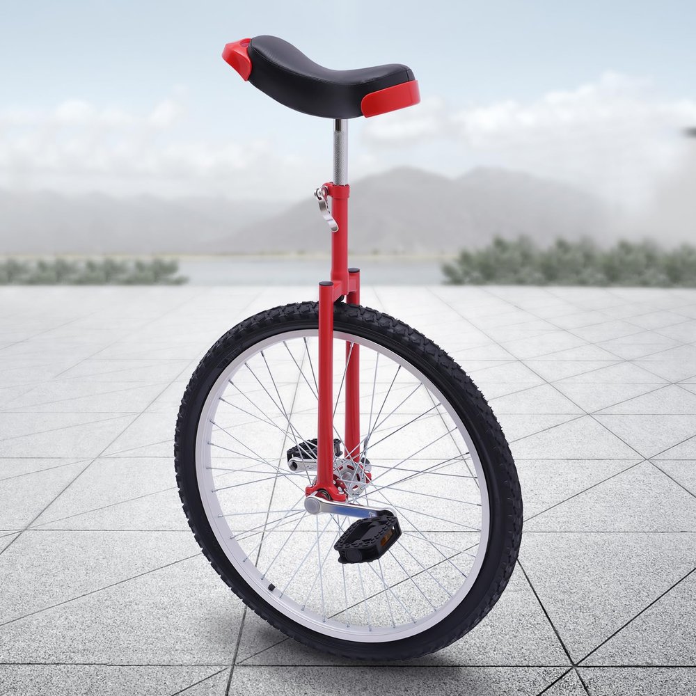 AKaSping 24-Inches Wheel Unicycle Leakproof Tire Wheel Cycling Adjustable Seat Unicycle for Adults Outdoor Sports Fitness Exercise Health
