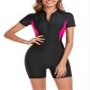 Hedmy Swimsuit for Women One Piece Swimsuit Athletic Tummy Control Bathing Suit Short/Long Sleeve Swimwear Black Large view 2