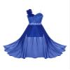 YOOJIA Kids Girls Sleeveless Floral Lace Shiny Rhinestones Birthday Party Maxi Dress Pageant Dancing Romper Gowns Z Royal Blue 16 view 1