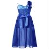 YOOJIA Kids Girls Sleeveless Floral Lace Shiny Rhinestones Birthday Party Maxi Dress Pageant Dancing Romper Gowns Z Royal Blue 16 view 4