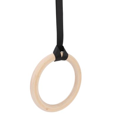 RiToEasysports Wooden Gymnastics Ring, Pull Up Strength Training Exercise Rings Fitness Rings with Adjustable Straps for Gymnastics Training
