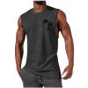 Generic Men's Sleeveless Workout Swim Shirt Quick Dry Athletic Running Gym Crewneck Loose Fit Muscle Shirts Beach Tank Top, Small, A01_dark Gray view 1
