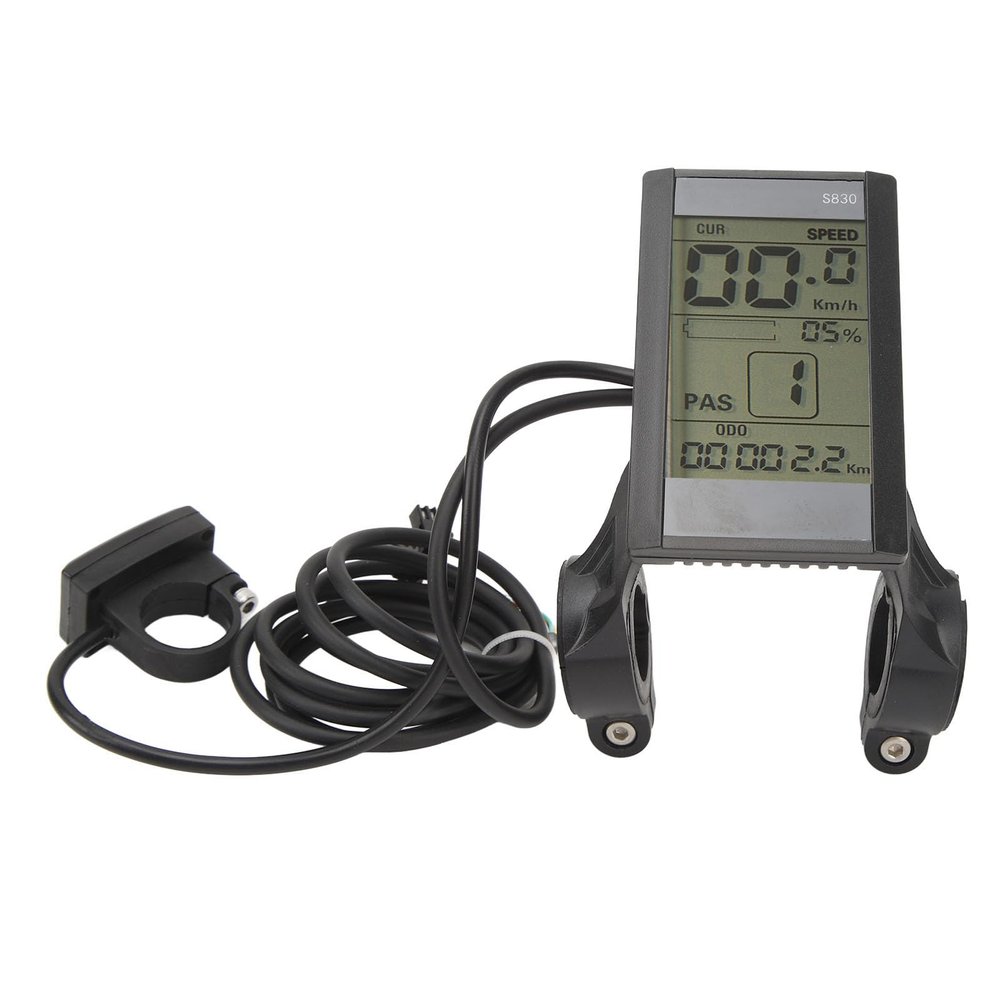 Bicycle LCD Display Modification Electric Bike Electric Bike LCD Display Meter 24V 36V 48V Waterproof Multifunctional 22.2mm S830 LCD Display for Modification Accessories