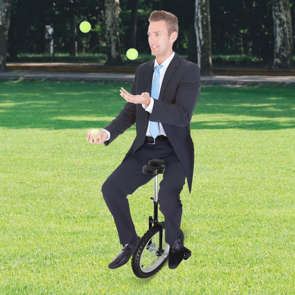 AKaSping 24-Inches Wheel Unicycle Leakproof Tire Wheel Cycling Adjustable Seat Unicycle for Adults Outdoor Sports Fitness Exercise Health