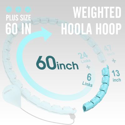 JKSHMYT Smart Weighted Fit Hoop Plus Size 60 inch, 30 Detachable Links
